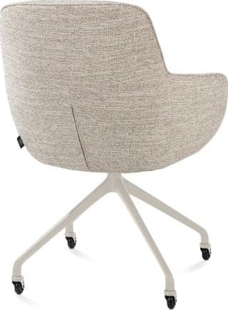 Henders & Hazel Mateo armstoel - wielen - creme - Bellini - creme Beige|Wit Armstoel