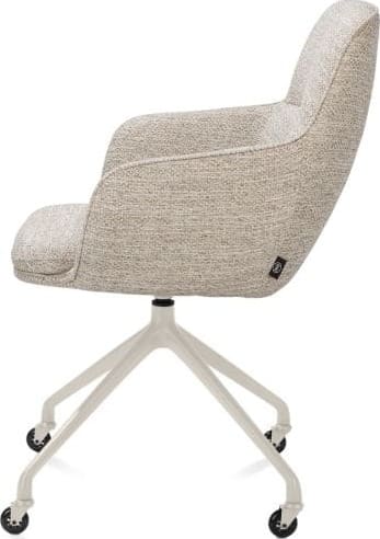Henders & Hazel Mateo armstoel - wielen - creme - Bellini - creme Beige|Wit Armstoel
