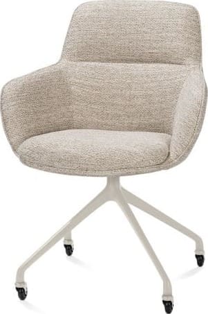 Henders & Hazel Mateo armstoel - wielen - creme - Bellini - creme Beige|Wit Armstoel