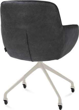Henders & Hazel Mateo armstoel - wielen - creme - Pala - antraciet Antraciet Armstoel