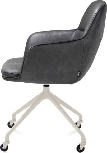 Henders & Hazel Mateo armstoel - wielen - creme - Pala - antraciet Antraciet Armstoel