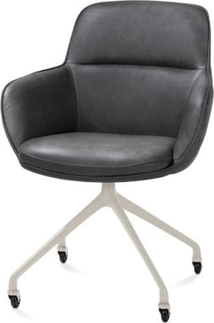 Henders & Hazel Mateo armstoel - wielen - creme - Pala - antraciet Antraciet Armstoel