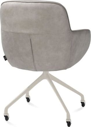 Henders & Hazel Mateo armstoel - wielen - creme - Pala - lichtgrijs Grijs Armstoel