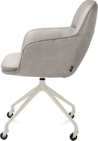 Henders & Hazel Mateo armstoel - wielen - creme - Pala - lichtgrijs Grijs Armstoel
