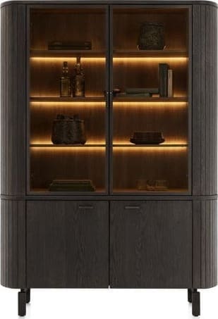 Henders & Hazel Ravello buffet 150 cm - 2-deuren + 2-glasdeuren (+ LED) Bruin Kast