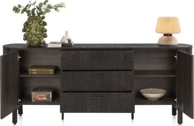 Henders & Hazel Ravello dressoir 220 cm - 2-deuren + 3-laden Bruin Kast
