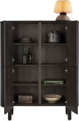 Henders & Hazel Ravello highboard 125 cm - 4-deuren Bruin Kast