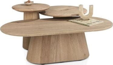 Henders & Hazel Ravello salontafel 120 x 60 cm - blad uit 1 stuk + rechte onderkant - dune color Naturel|Bruin Bijzettafel