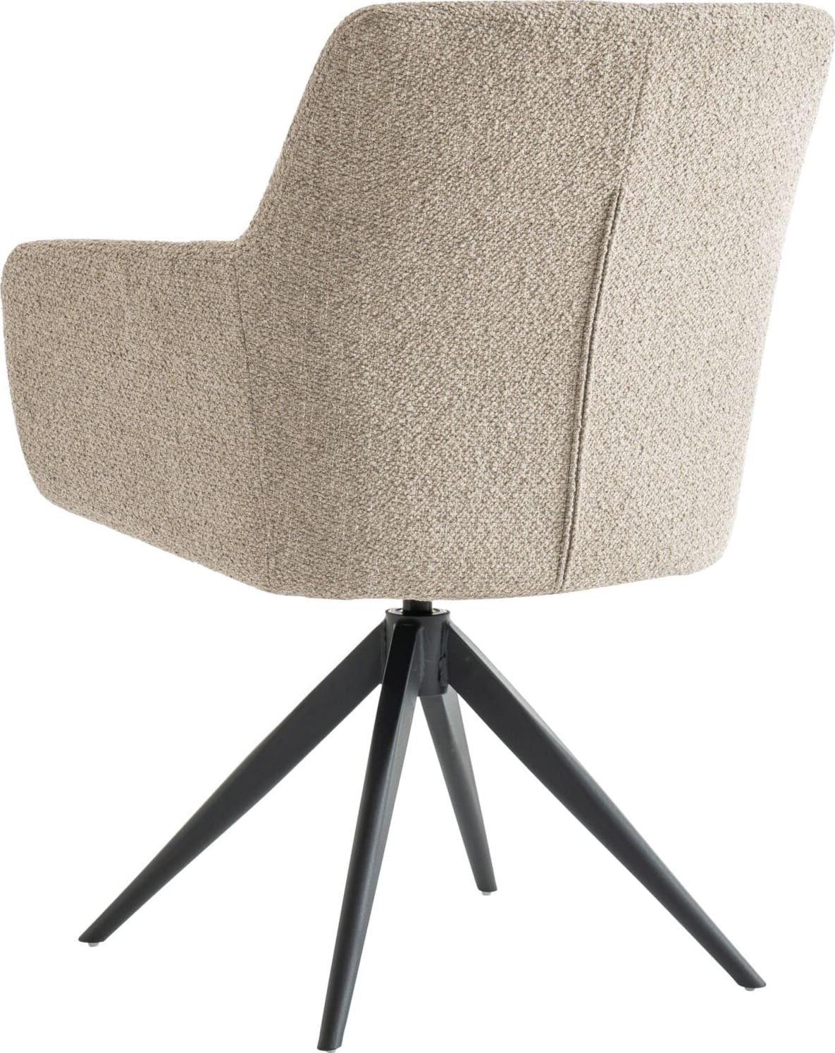 INHOUSE Eetkamerstoel Vinta beige metaal zwart Beige Eetkamerstoel