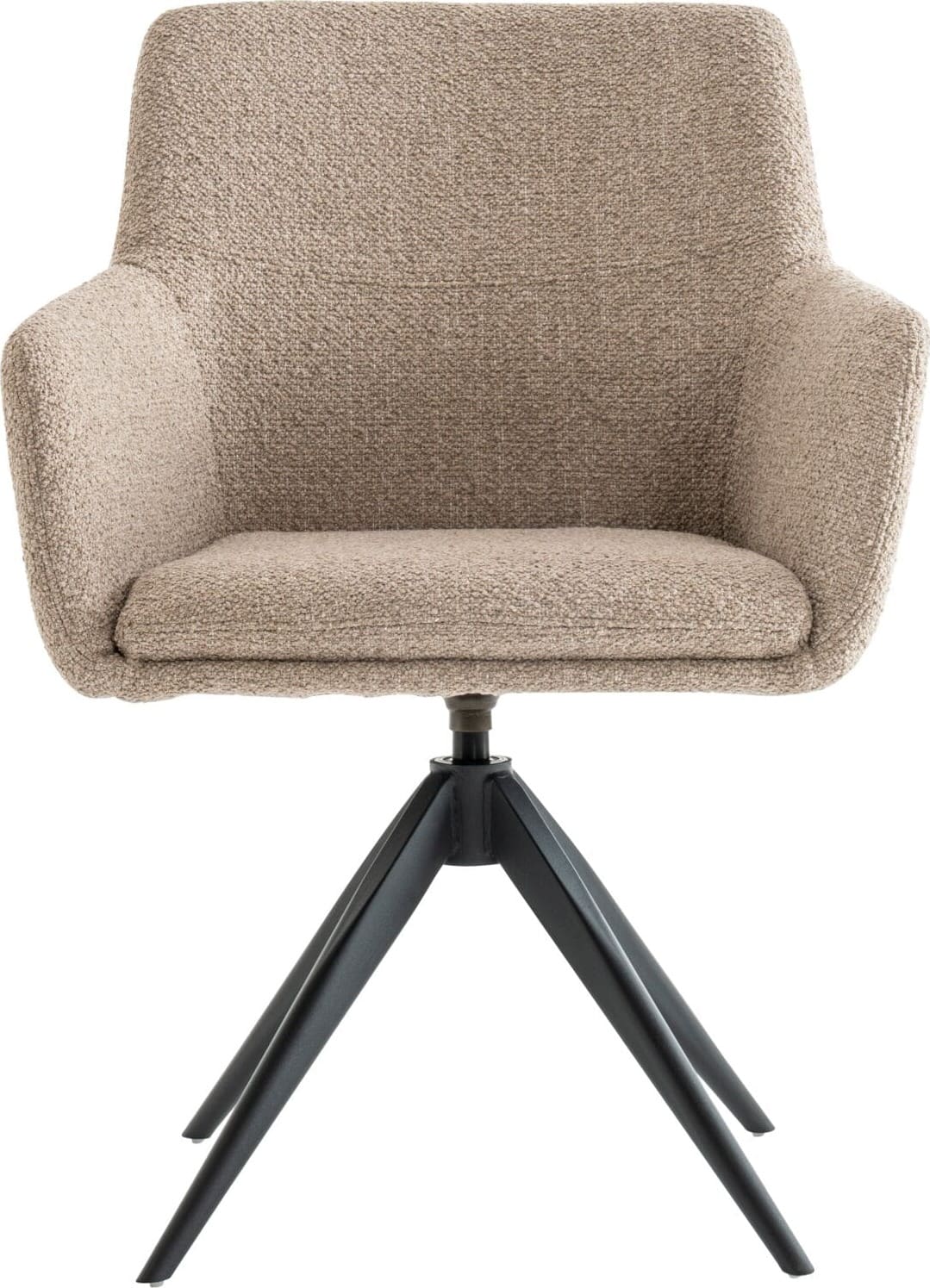 INHOUSE Eetkamerstoel Vinta beige metaal zwart Beige Eetkamerstoel