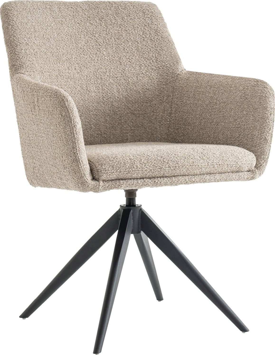 INHOUSE Eetkamerstoel Vinta beige metaal zwart Beige Eetkamerstoel
