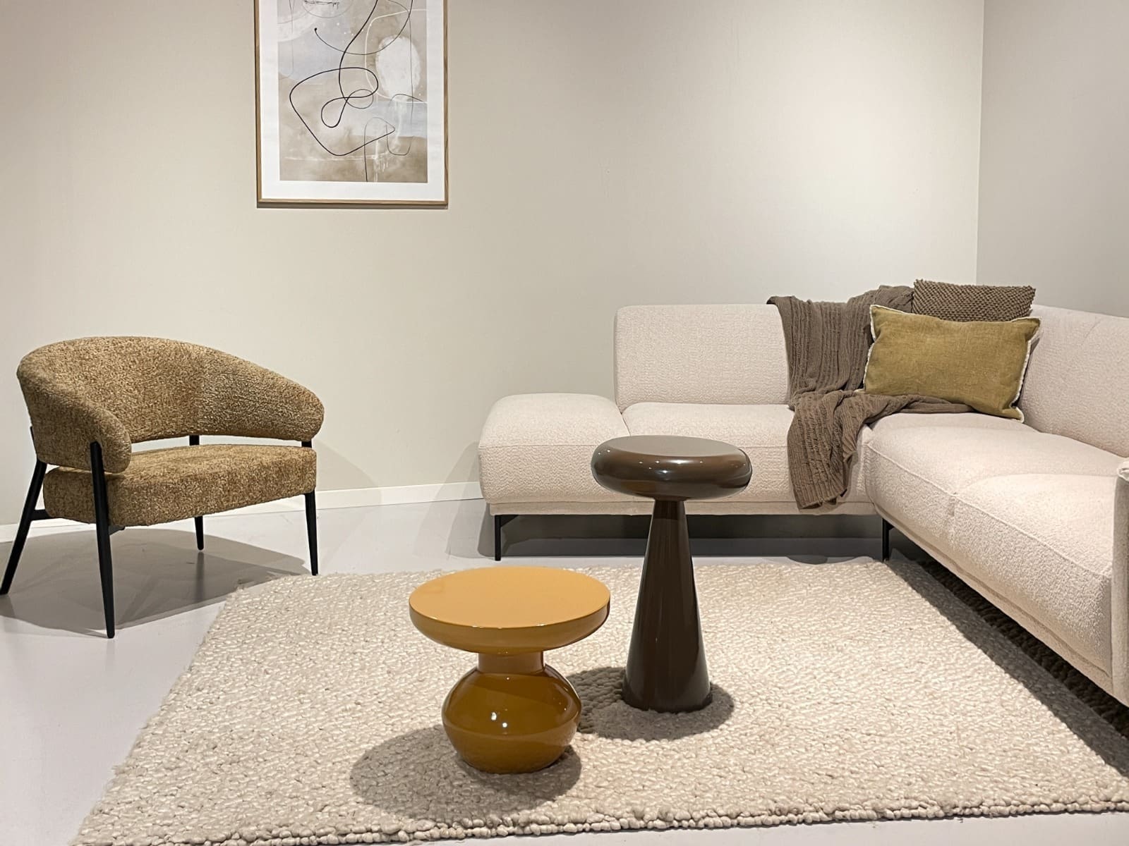 Livingfurn Bijzettafel Brix Lou Mustard Geel Bijzettafel