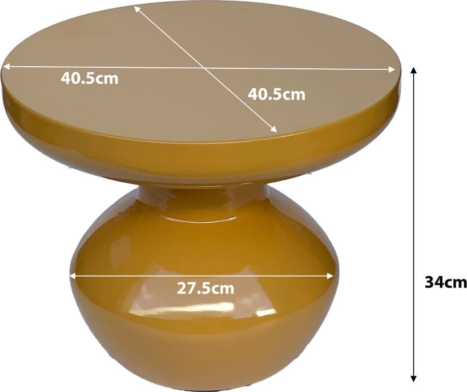 Livingfurn Bijzettafel Brix Lou Mustard Geel Bijzettafel