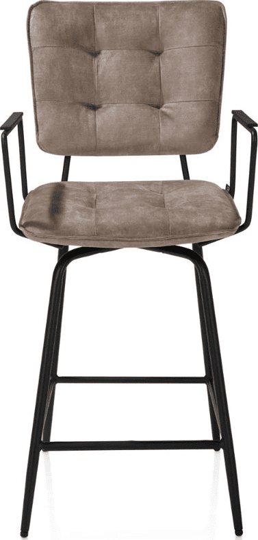 Manou barstoel met armen - off black - camel - Afbeelding 2