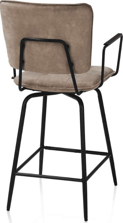 Manou barstoel met armen - off black - camel - Afbeelding 3