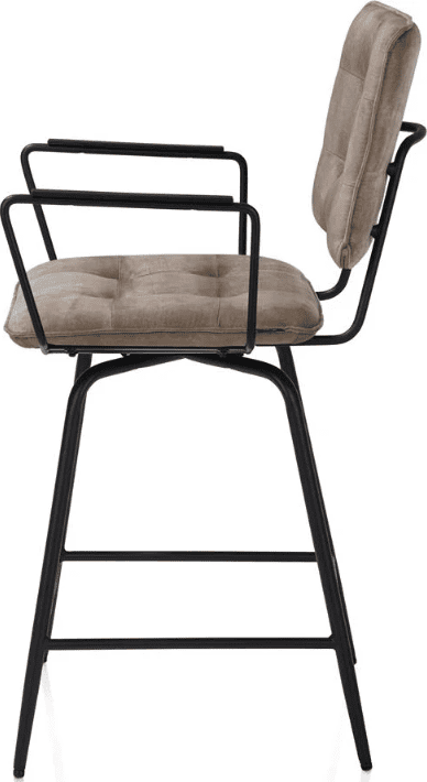 Manou barstoel met armen - off black - camel - Afbeelding 4