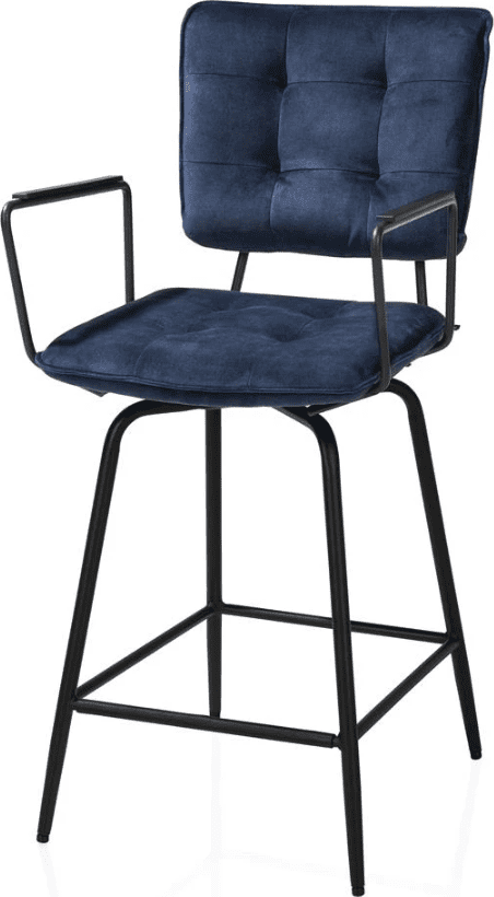 Manou barstoel met armen - donkerblauw