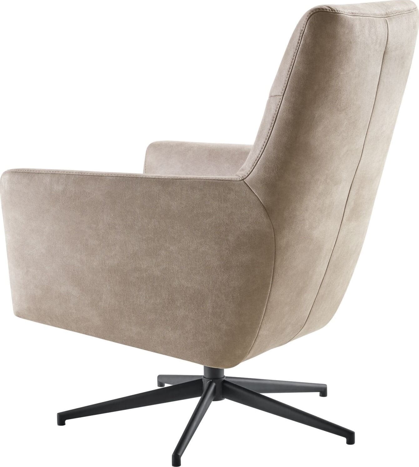 Profijt Meubel Draaifauteuil Menori microleder beige basic comfort Beige|Wit Draaifauteuil