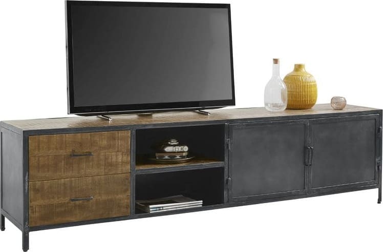 Profijt Meubel Tv-meubel Calde mangohout 208 cm Bruin|Naturel Tv-meubel|Tv-dressoir