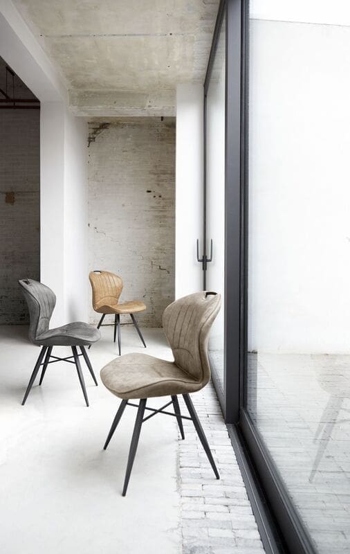Pronto Wonen Eetkamerstoel Castione microvezel taupe Taupe Eetkamerstoel