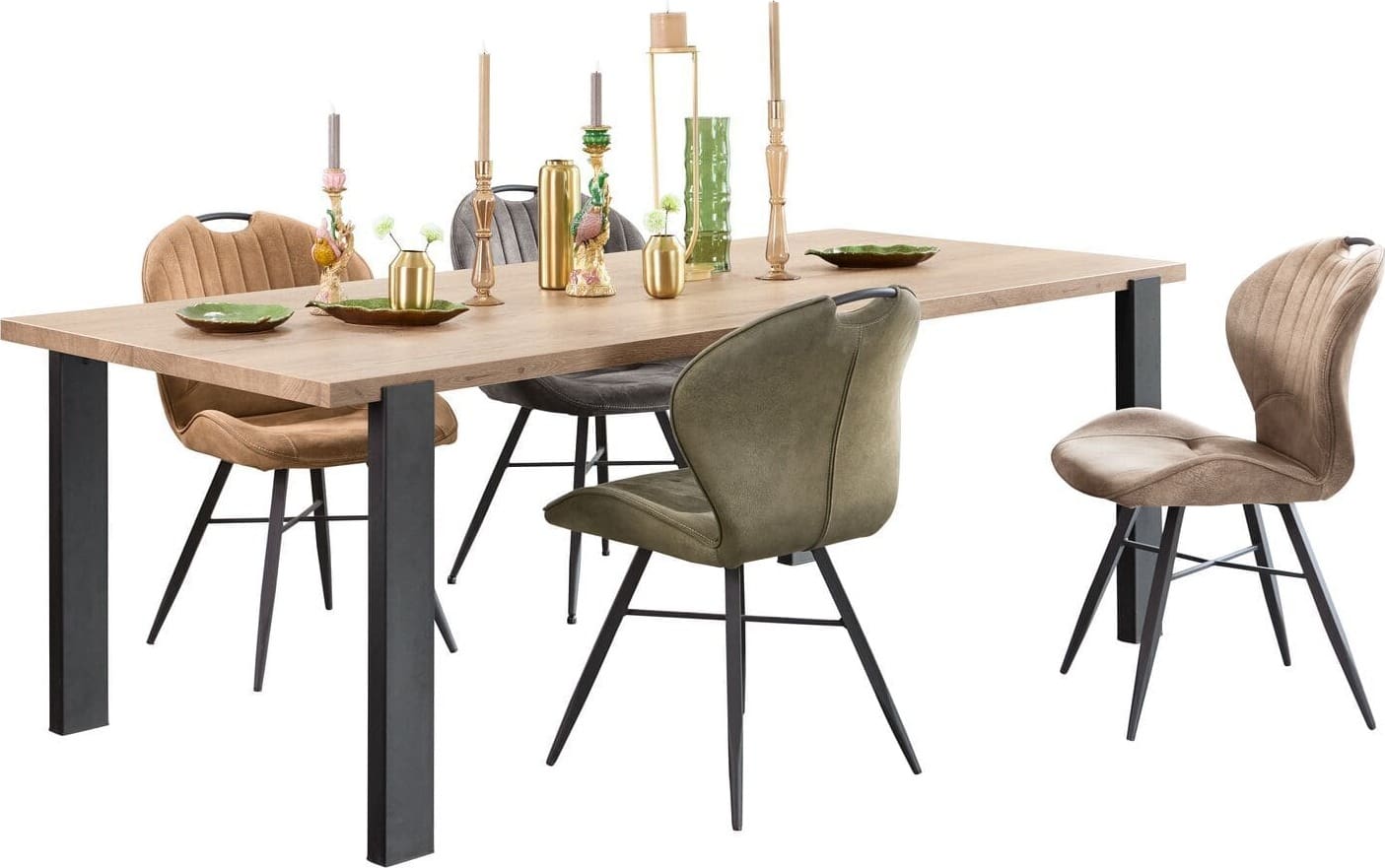 Pronto Wonen Eetkamerstoel Castione microvezel taupe Taupe Eetkamerstoel