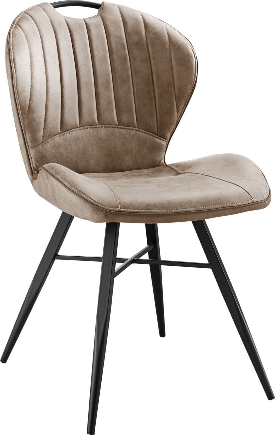 Pronto Wonen Eetkamerstoel Castione microvezel taupe Taupe Eetkamerstoel