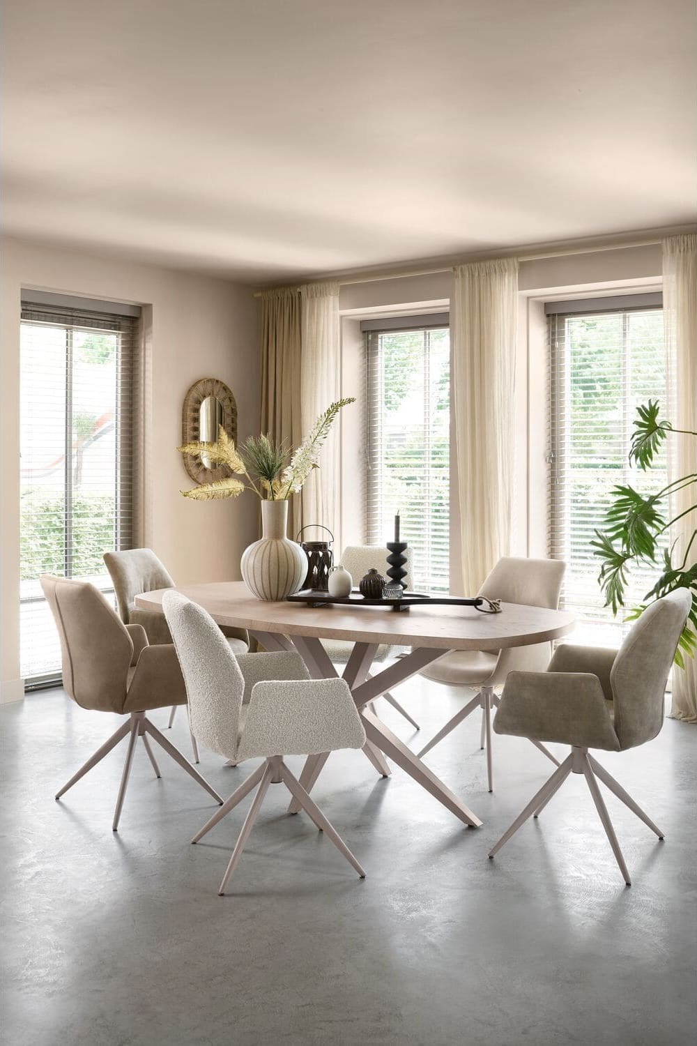 Pronto Wonen Eetkamerstoel Faido microvezel taupe poot grijs Grijs Eetkamerstoel