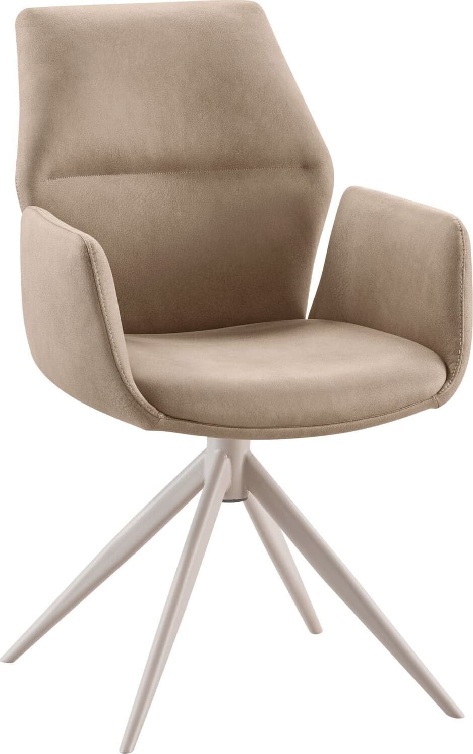 Pronto Wonen Eetkamerstoel Faido microvezel taupe poot grijs Grijs Eetkamerstoel