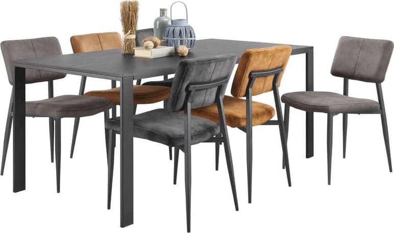 Pronto Wonen Eetkamerstoel Gento microvezel antraciet Antraciet Eetkamerstoel