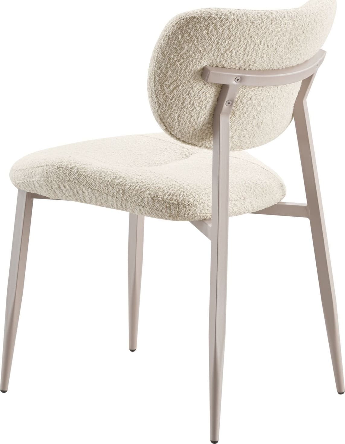 Pronto Wonen Eetkamerstoel Gomba bouclé ecru Beige|Wit Eetkamerstoel