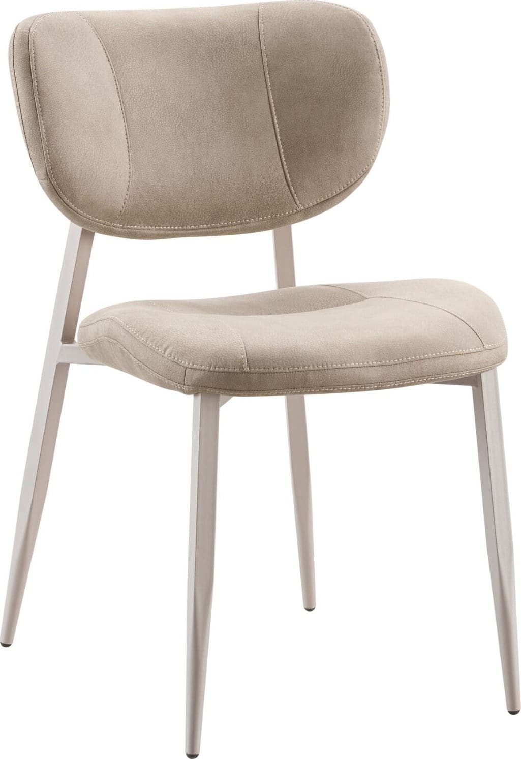 Pronto Wonen Eetkamerstoel Gomba microvezel beige Beige|Wit Eetkamerstoel