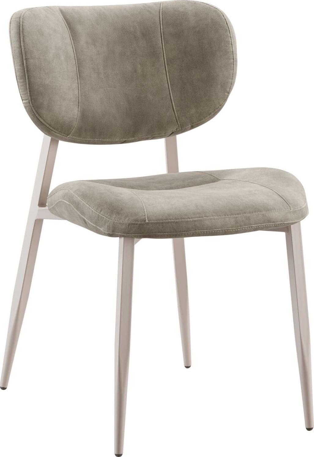 Pronto Wonen Eetkamerstoel Gomba velvet beige Beige|Wit Eetkamerstoel
