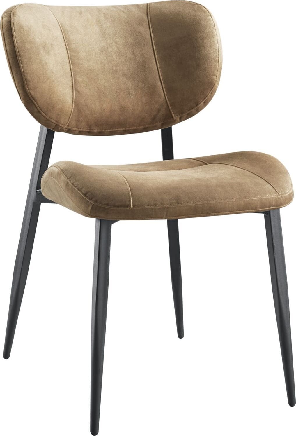 Pronto Wonen Eetkamerstoel Gomba velvet lichtbruin Bruin Eetkamerstoel