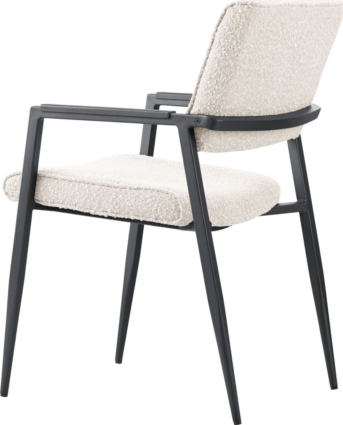 Pronto Wonen Eetkamerstoel Jisca bouclé ecru Beige|Wit Eetkamerstoel