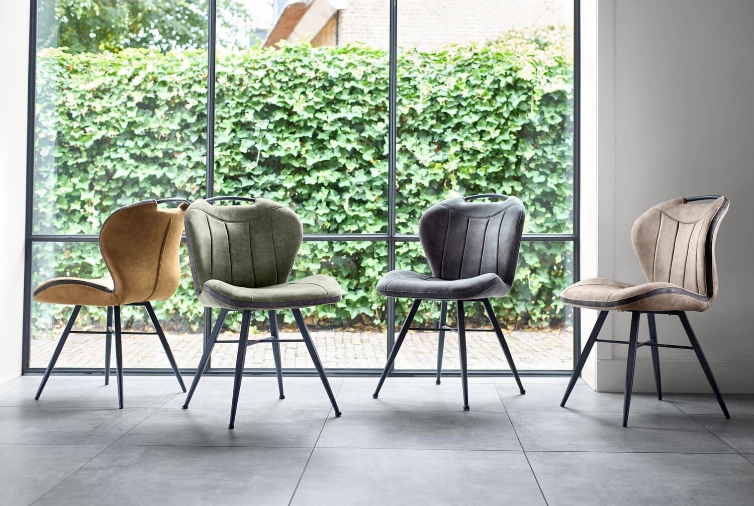 Pronto Wonen Eetkamerstoel Tantini microvezel cognac Cognac Eetkamerstoel