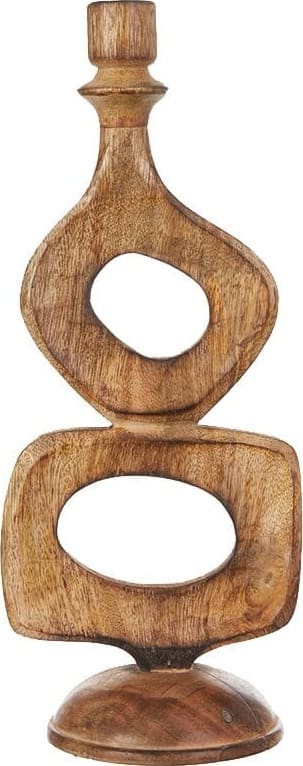 Pronto Wonen Kandelaar Tolmezzo 37 cm Bruin|Naturel Woonaccessoire