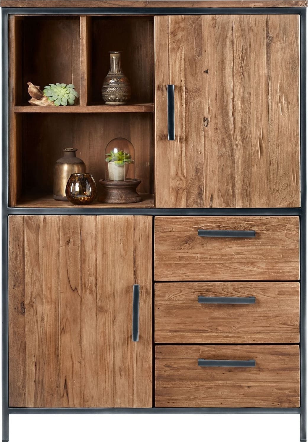 Pronto Wonen Opbergkast Romaro (98 Cm) teak mix Bruin|Naturel Opbergkast