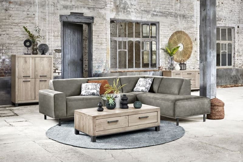 Pronto Wonen Salontafel Hevano L132xB65 eikenhout moose Bruin Salontafel