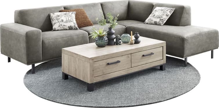 Pronto Wonen Salontafel Hevano L132xB65 eikenhout moose Bruin Salontafel