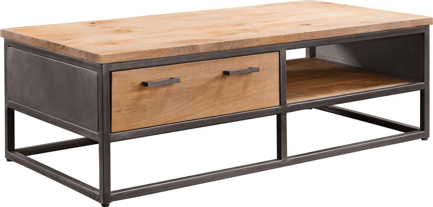 Pronto Wonen Salontafel Mesola (130 Cm) mango natural Bruin|Naturel Salontafel