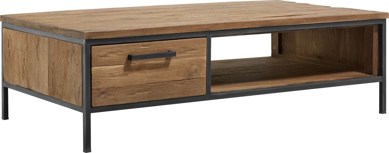 Pronto Wonen Salontafel Romaro 135x67 teak mix rough Bruin|Naturel Salontafel