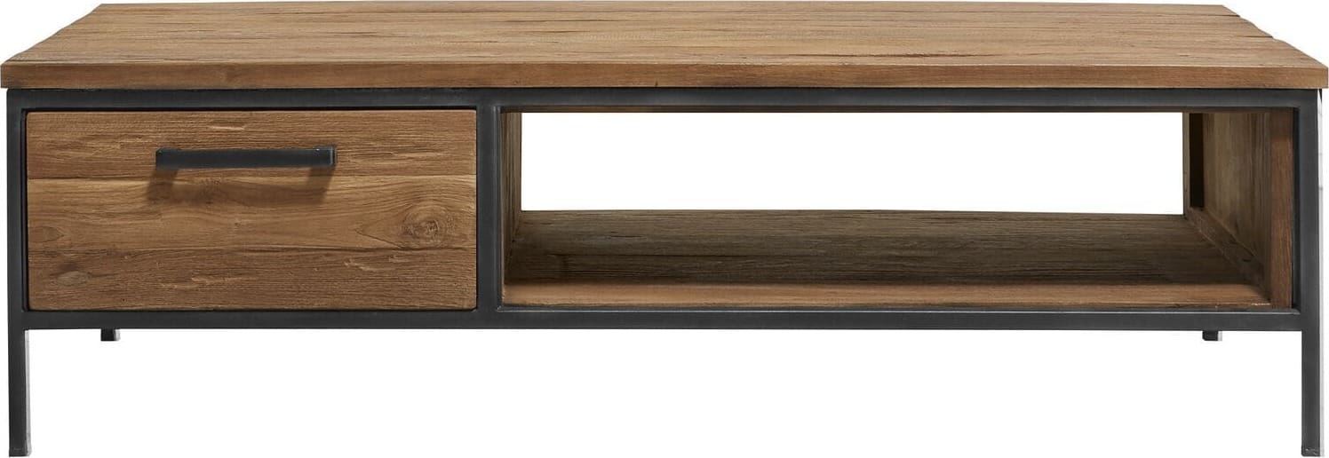 Pronto Wonen Salontafel Romaro 135x67 teak mix rough Bruin|Naturel Salontafel