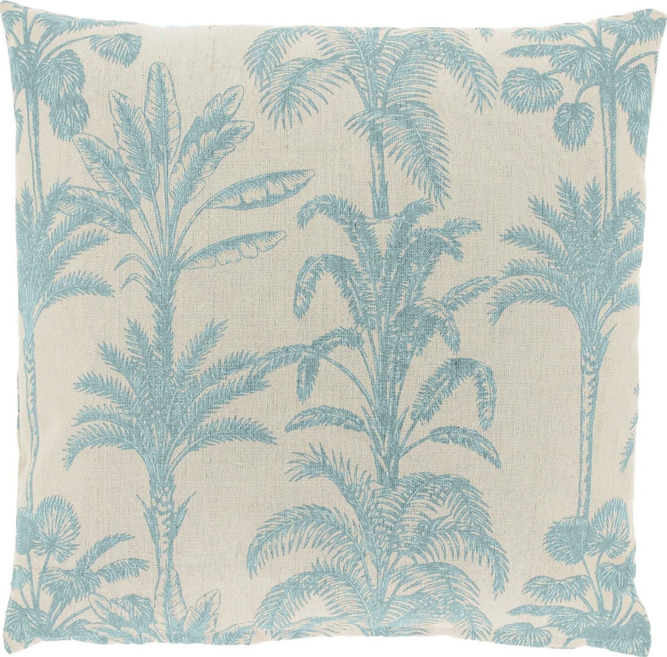 Pronto Wonen Sierkussen Canosa blauw met palmboom print Blauw Sierkussen