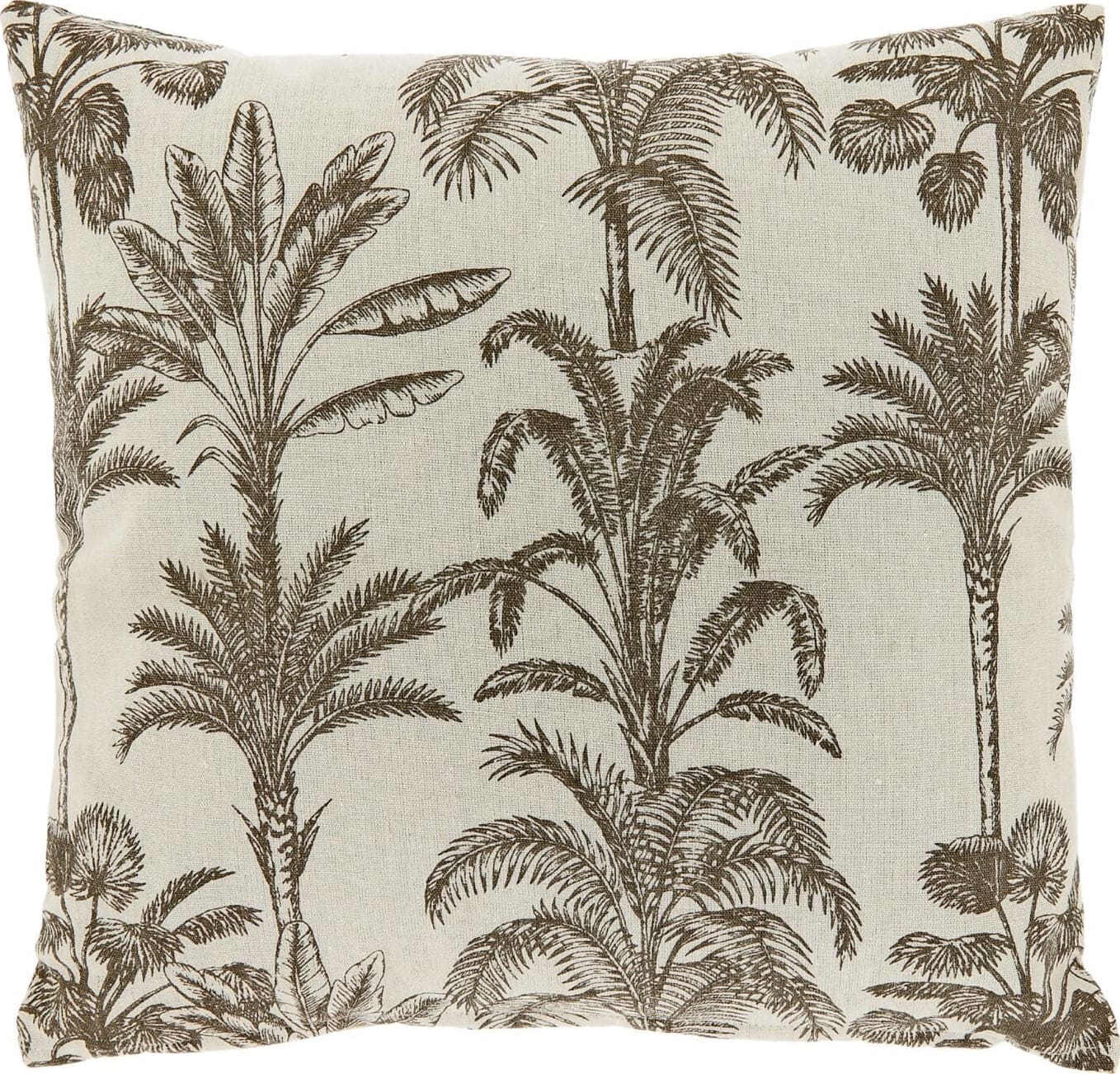 Pronto Wonen Sierkussen Canosa taupe met palmboom print Taupe Sierkussen