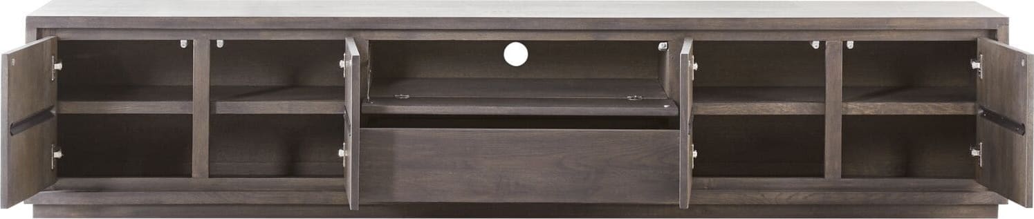 Pronto Wonen Tv-meubel Lavio grafiet eikenhout 242 cm Bruin Tv-meubel|Tv-dressoir