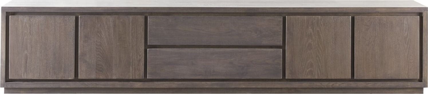 Pronto Wonen Tv-meubel Lavio grafiet eikenhout 242 cm Bruin Tv-meubel|Tv-dressoir