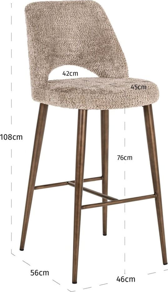 Richmond Interiors Barstoel Delphine lovely nature fire retardant Barstoel