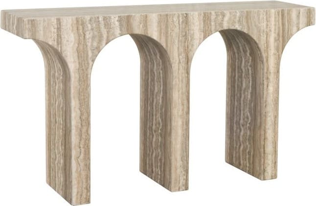 Richmond Interiors Console Dulce grey faux travertine Wandtafel