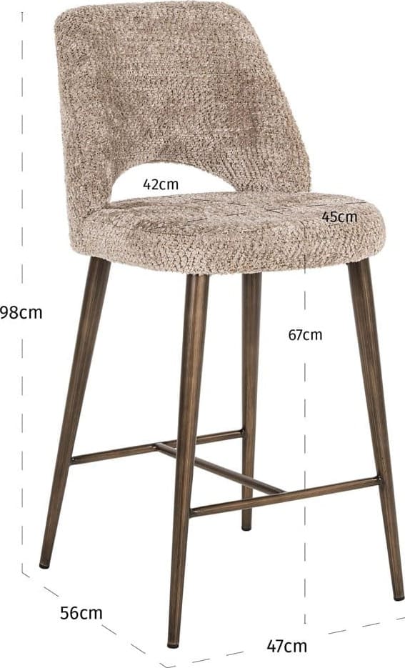 Richmond Interiors Counterstoel Delphine lovely nature fire retardant Eetkamerstoel