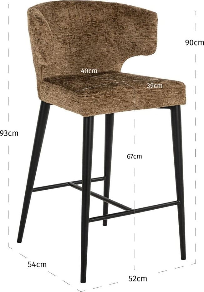 Richmond Interiors Counterstoel Taylor brandy fusion fire retardant Eetkamerstoel